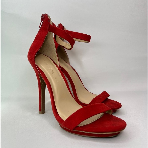 Red Suede Heels - Picture 1 of 8